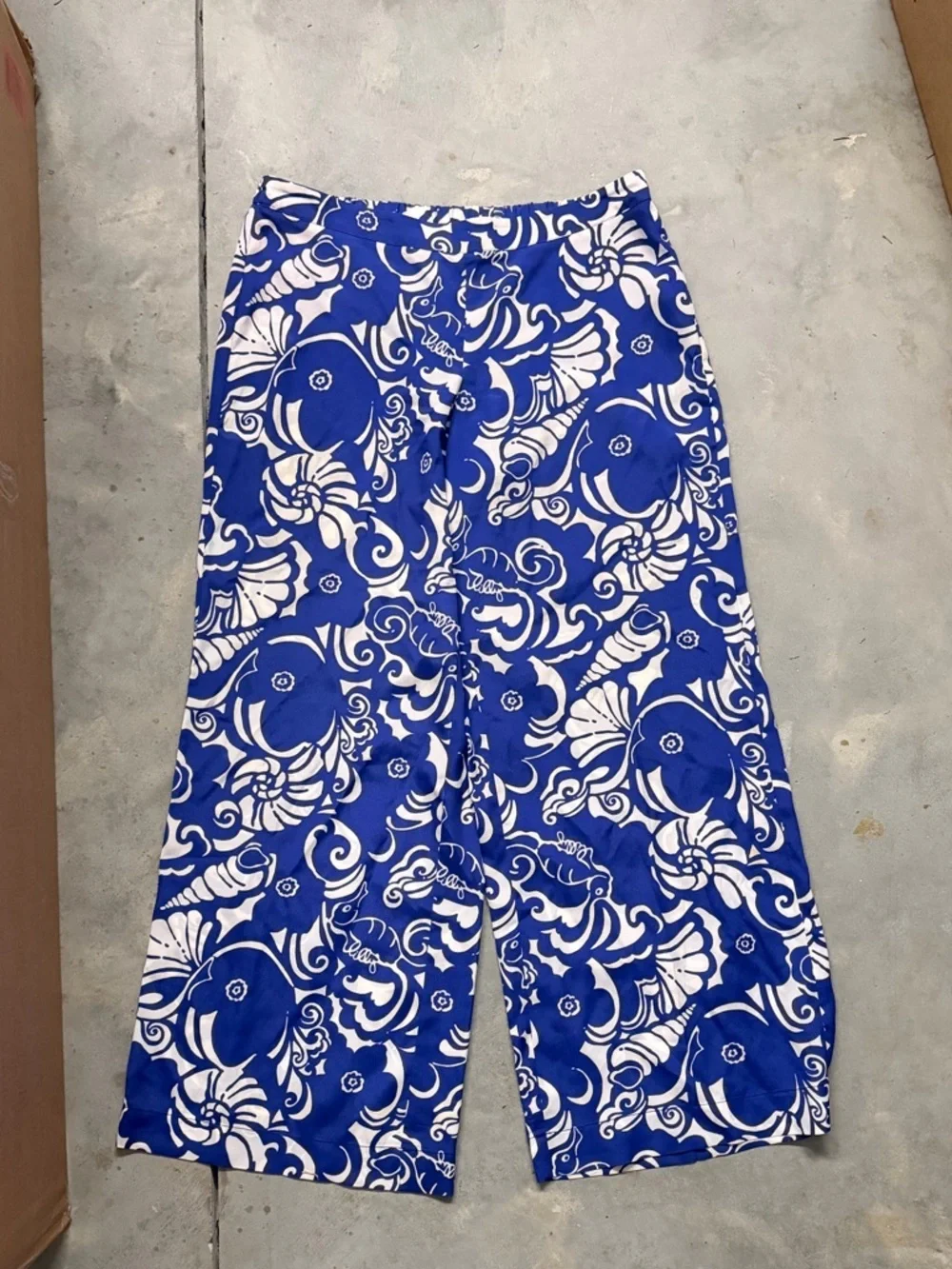 Lilly Pulitzer Blue and White Floral Swim Sarong Pants